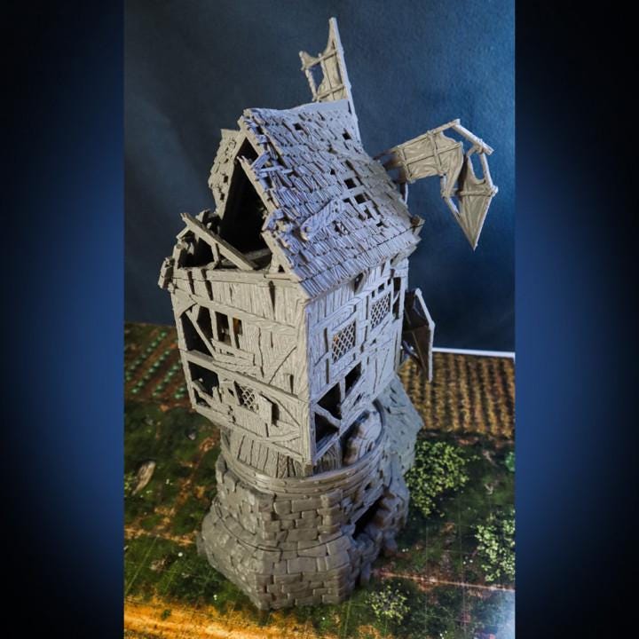 Décors - Moulin à vent en ruine