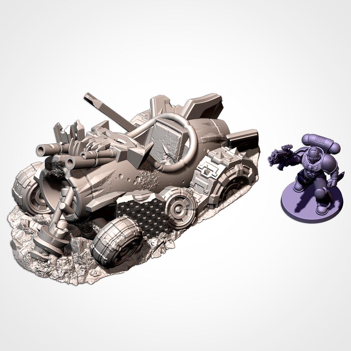 Décors - Carcasses de buggies Orcs