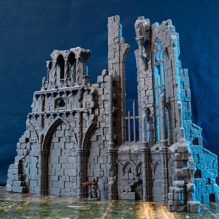 Décors - Mur de cathédrale en ruines