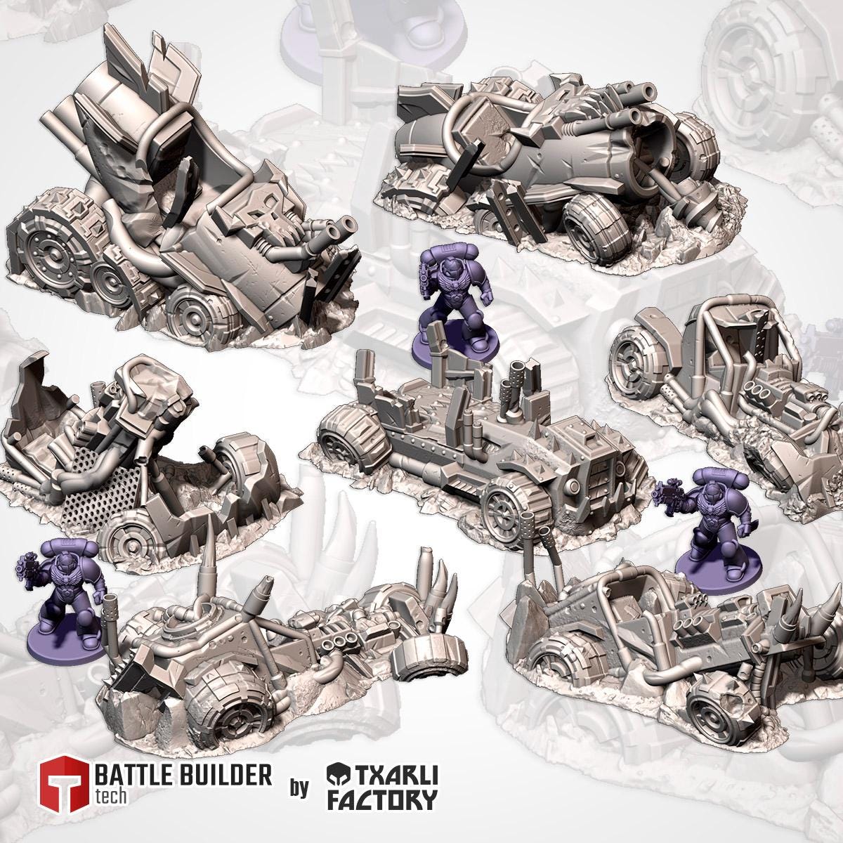 Décors - Carcasses de buggies Orcs