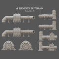 Décors - x8 éléments de terrain industrialis (compatible v11)